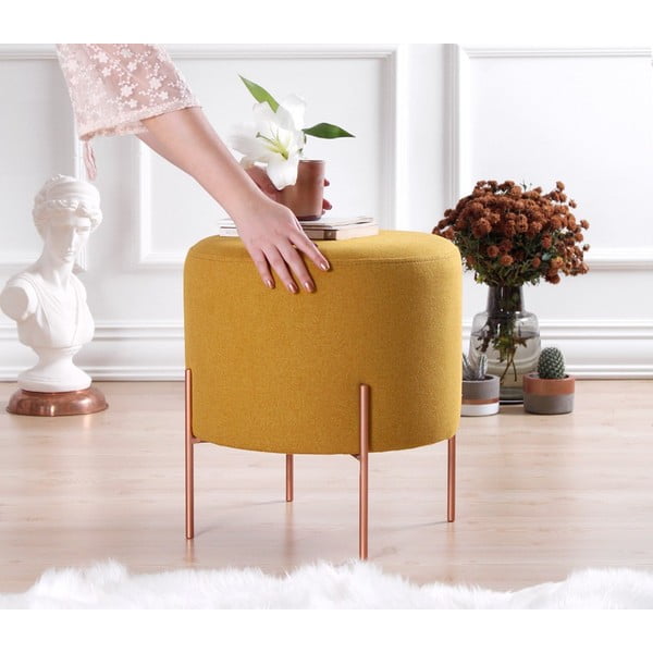 Taburet galben muștar Copper – Artie-image-1