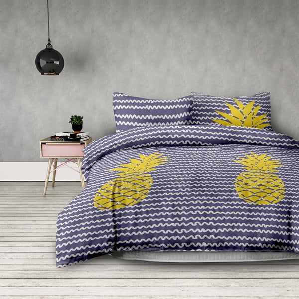 Lenjerie de pat din microfibră AmeliaHome Pineapple, 135 x 200 cm + 50 x 75 cm