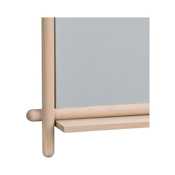 Oglindă de perete cu raft și ramă din lemn 52x74 cm Milford - Rowico-image-1
