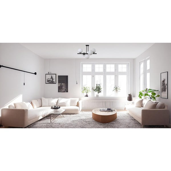 Plafonieră alb-negru  cu abajur din sticlă ø 15 cm Sail – Squid Lighting-image-1