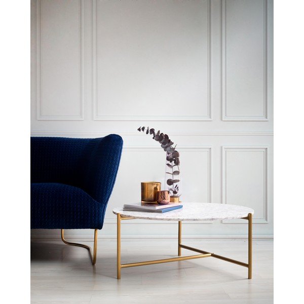 Măsuță de cafea albă rotundă din marmură ø 80 cm Morgans – Really Nice Things-image-1