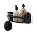 Raft pentru baie negru autoadeziv, pentru colț, din plastic Flex Adhesive – Umbra