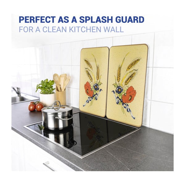 Protecții de aragaz 2 buc. din sticlă temperată 52x30 cm Corn-Flowers - Maximex-image-4