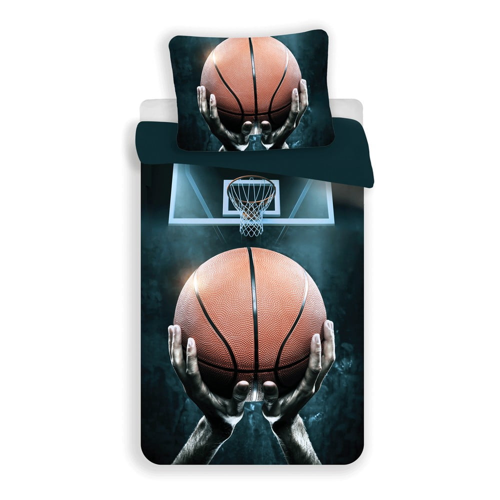 Lenjerie de pat pentru copii din bumbac pentru pat de o persoană 140x200 cm Basketball – Jerry Fabrics