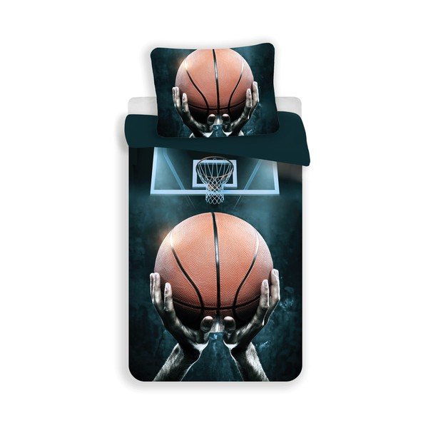 Lenjerie de pat pentru copii din bumbac pentru pat de o persoană 140x200 cm Basketball – Jerry Fabrics