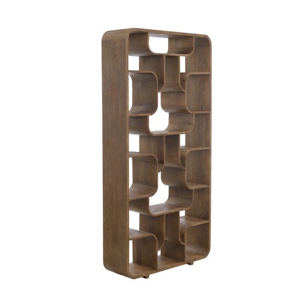 Etajeră în culoare naturală închisă din lemn de mango 100x200x30 cm Labare – Light & Living