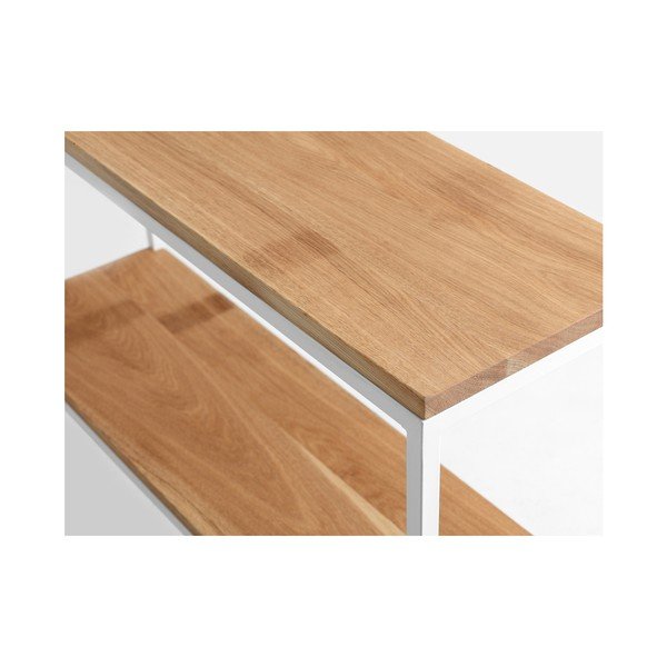 Raft din stejar cu structură albă Custom Form Julita, lățime 30 cm-image-3