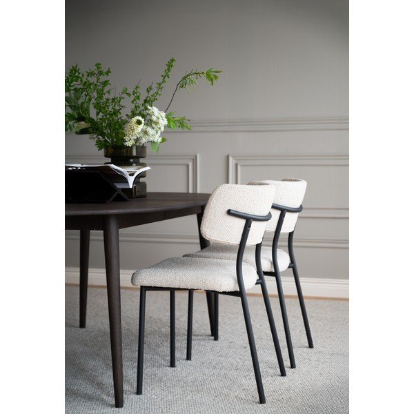 Scaun de dining negru/crem din oțel Herbster – Rowico-image-1
