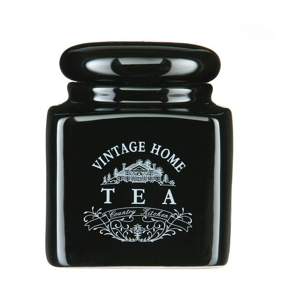 Recipient ceramică ceai Premier Housewares Vintage Home, negru
