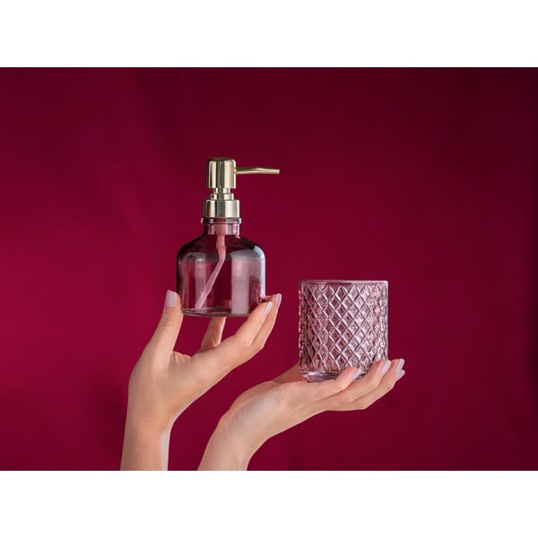 Suport pentru periuța de dinți roz închis din sticlă Atessa – Wenko-image-1