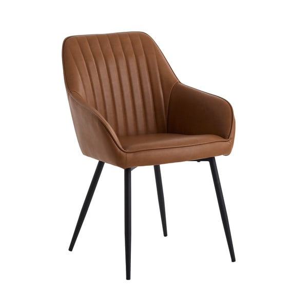 Set de scaune de sufragerie maro cu cotiere 2 buc. tapițat Nolan Stripe – Unique Furniture