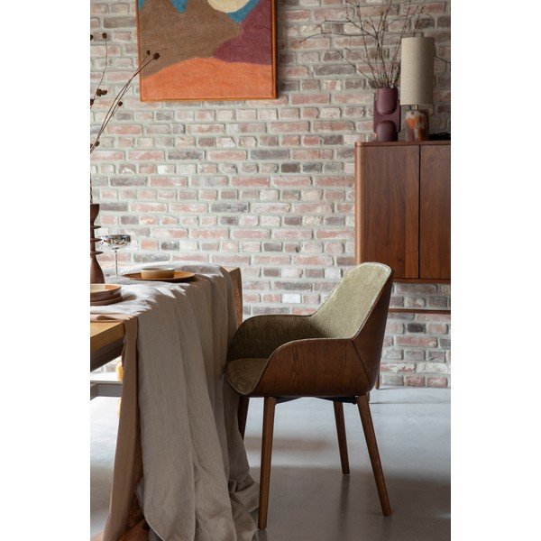 Scaun de living verde cu cotiere tapițat Taylor – Dutchbone-image-1