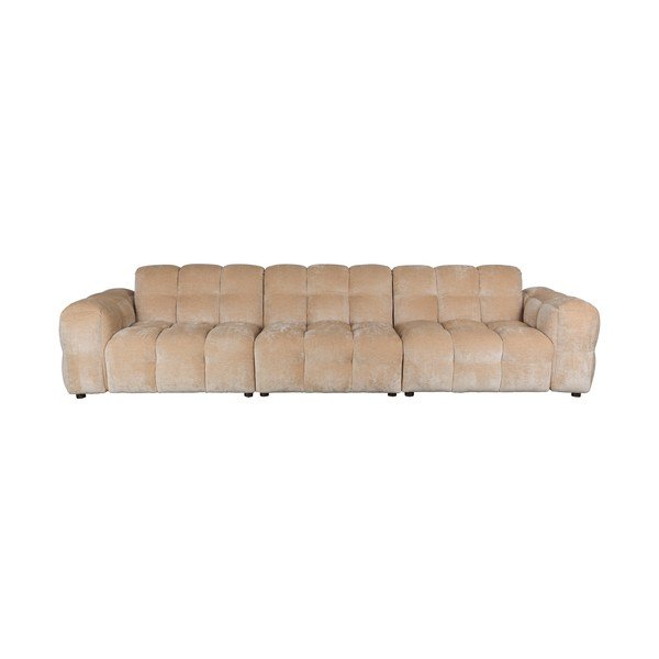 Canapea modulară bej cu tapițerie din catifea 364 cm Hackman – Dutchbone