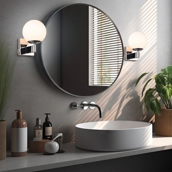 Aplică de perete argintie ø 14 cm Kula – Trio-image-1