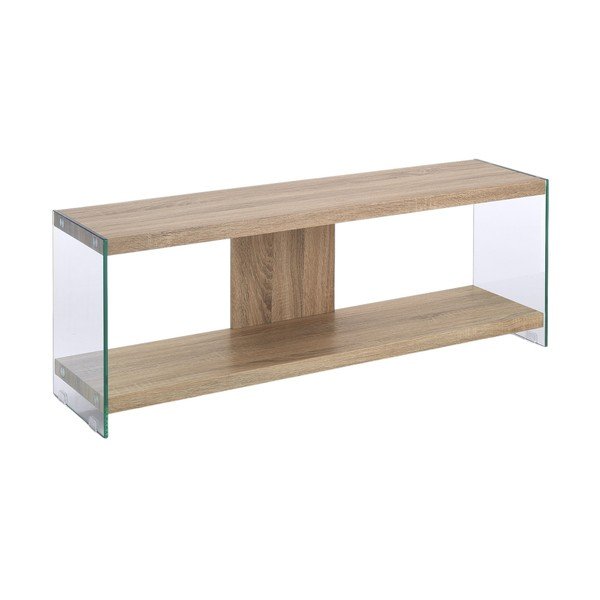 Comodă TV în culoare naturală din sticlă 120x45x29,5 cm Nancy – Tomasucci