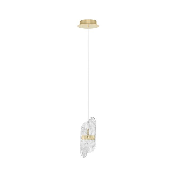 Lustră alămie LED cu intensitate reglabilă din metal cu abajur din sticlă ø 14 cm Lucien – Nova Luce