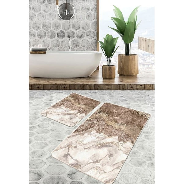 Covorașe de baie maro 2 buc. 60x100 cm – Mila Home-image-3