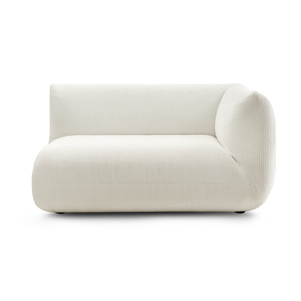 Modul pentru canapea alb cu tapițerie din catifea reiată  (cu colț pe partea dreaptă) Lecomte – Bobochic Paris