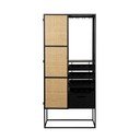 Dulap vinotecă din ratan negru pentru 16 sticle, 80x175 cm Guuji - White Label
