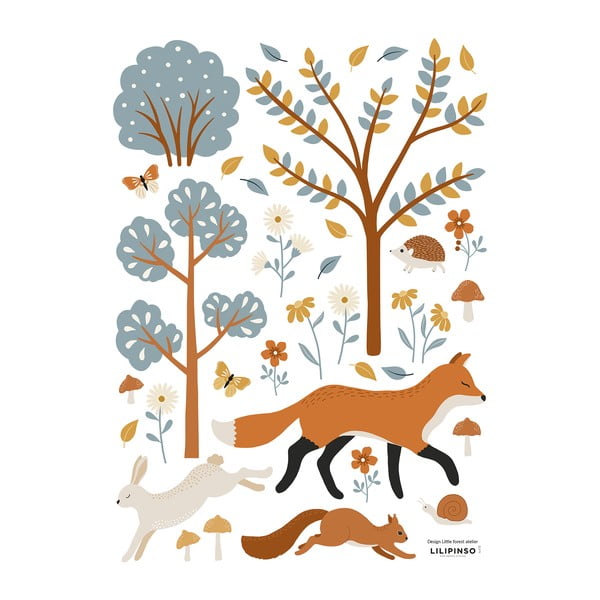 Folie cu stickere 30x42 cm Woodland Animals & Fox – Lilipinso