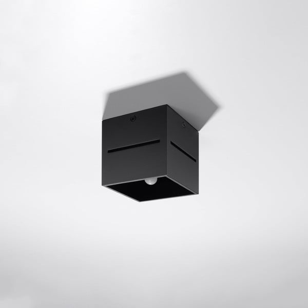 Plafonieră neagră cu abajur din metal 10x10 cm Lorum – Nice Lamps