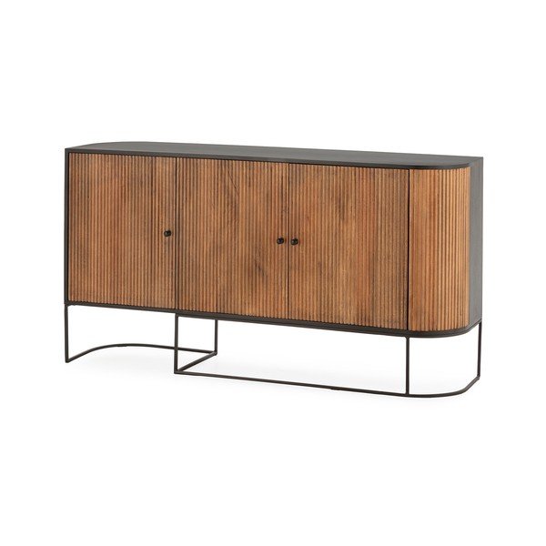 Comodă în culoare naturală din lemn de mango 165x90x40 cm Curve – MOME-image-3