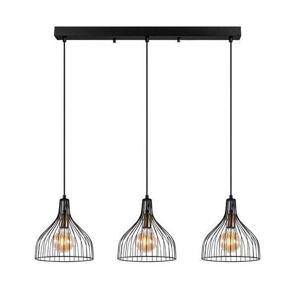 Lustră neagră cu abajur din metal Cafu – Opviq lights