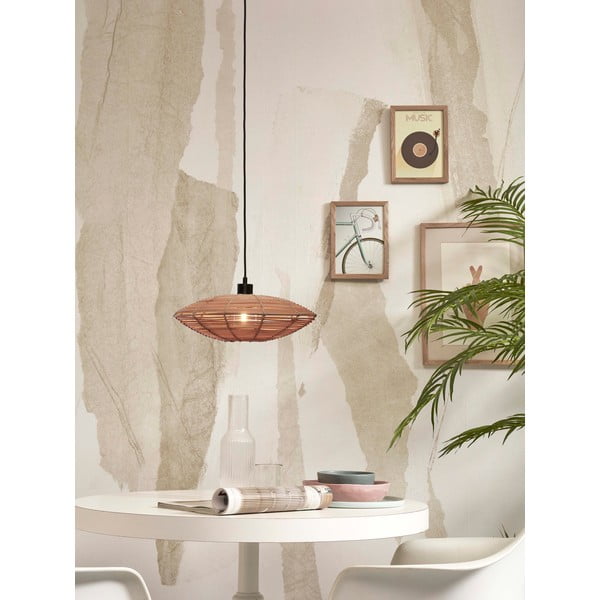 Lustră în culoare naturală cu abajur din ratan ø 40 cm Tanami – Good&Mojo-image-3