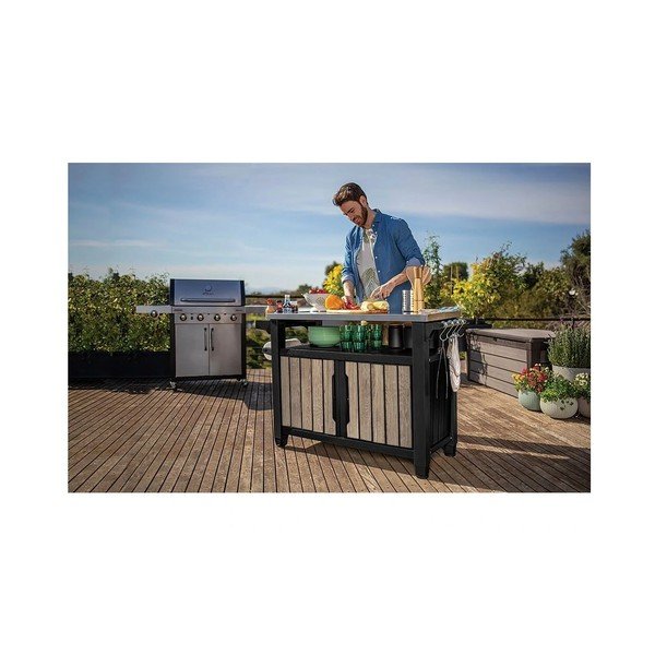 Masă pentru grătar de grădină din plastic 134x52 cm Deco Unity XL – Keter-image-2