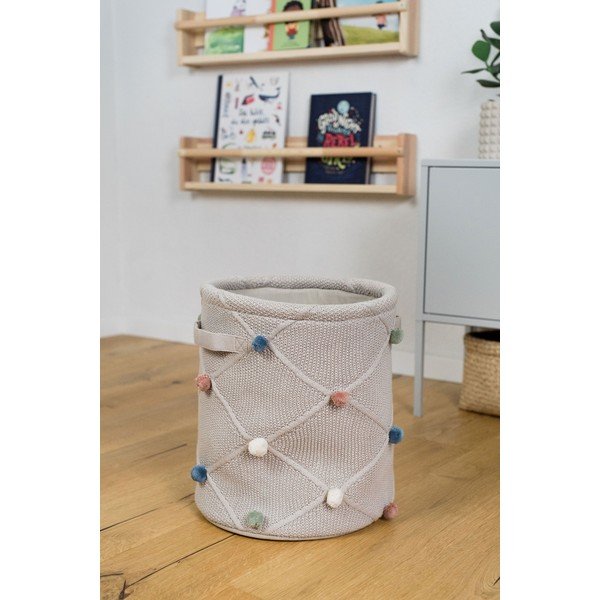 Coș de jucării pentru copii maro deschis din material textil ø 30x35 cm Taupe – Kindsgut-image-4
