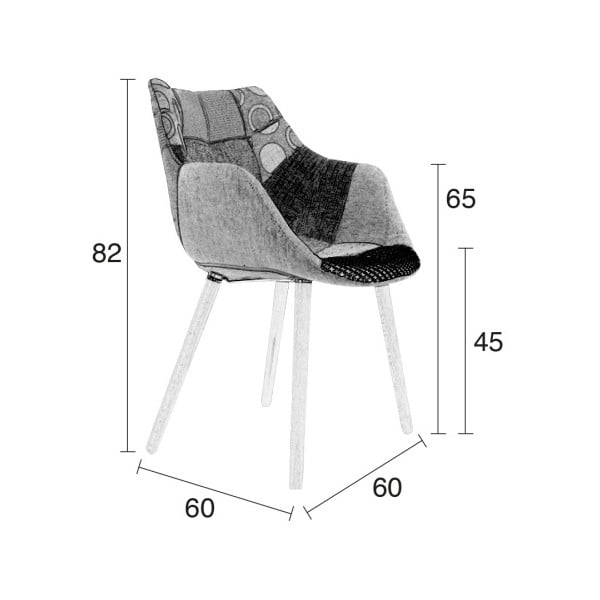 Scaun Zuiver Twelve Patchwork, gri-image-2