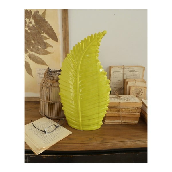 Decorațiune din ceramică Orchidea Milano Tropical Leaf Yellow, înălțime 47 cm