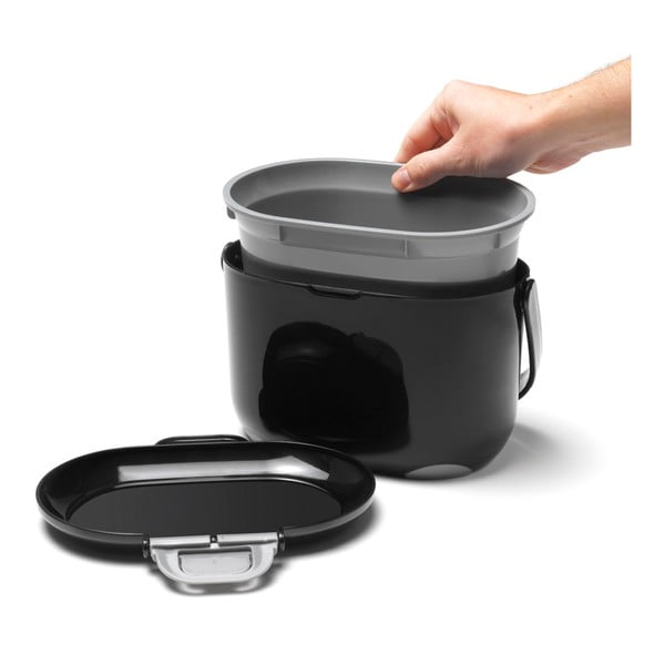 Recipient pentru deșeuri compostabile Addis Caddy, 2,5 l, negru-gri-image-3