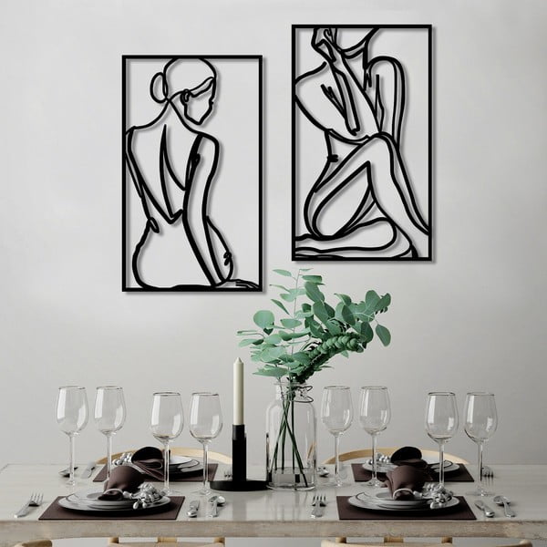 Decorațiune de perete din metal 42x70 cm Minimalist Female – Wallity-image-2