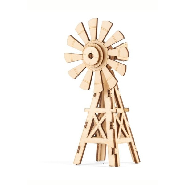 Puzzle din lemn 3D Kikkerland Windmill, moară
