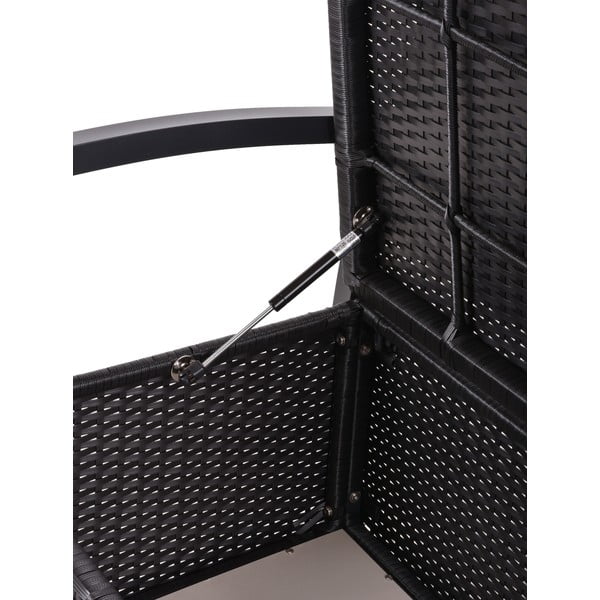 Bancă de grădină neagră din ratan artificial Ferrara – Garden Pleasure-image-3