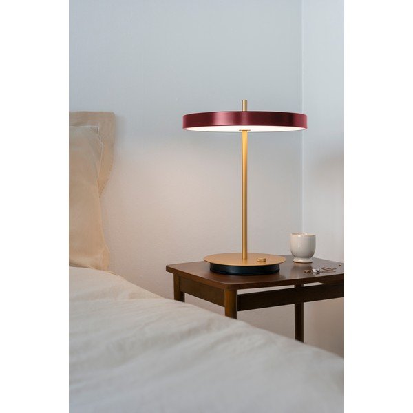 Veioză burgundy LED cu intensitate reglabilă cu abajur din metal (înălțime 41,5 cm) Asteria Table – UMAGE-image-3