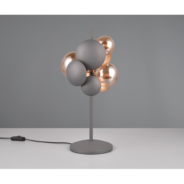 Veioză gri-auriu cu abajur din sticlă (înălțime 50 cm) Bubble – Trio Select-image-2