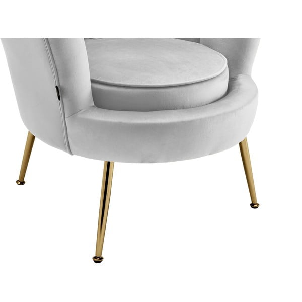 Fotoliu gri deschis cu tapițerie din catifea Kelsey – Støraa-image-4