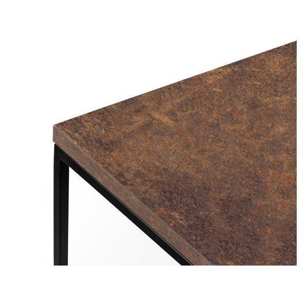 Măsuță TemaHome Gleam cu picioare negre, 50 cm, maro-image-1
