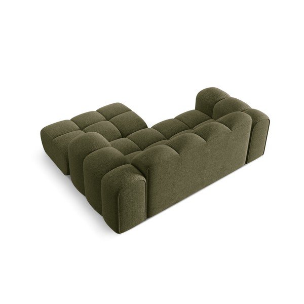 Colțar verde cu tapițerie din chenille (cu colț pe partea dreaptă/cu șezlong) Treno – Cosmopolitan Design-image-3