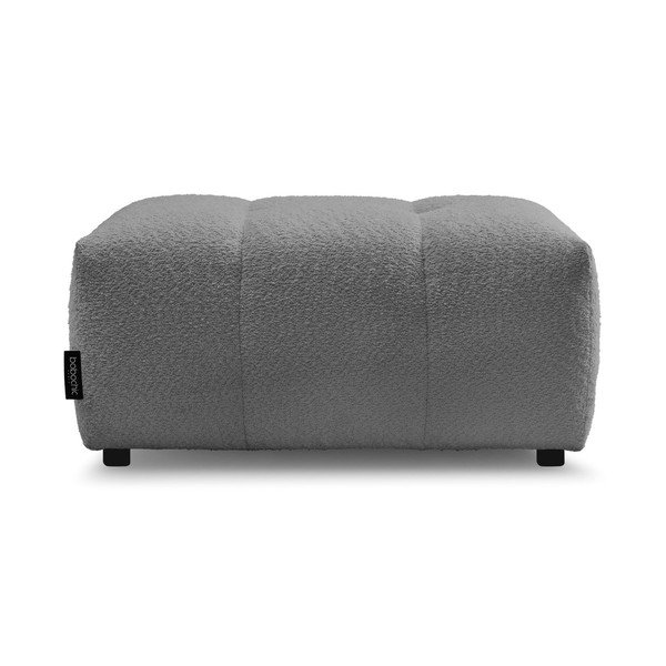 Taburet gri cu tapițerie din țesătură bouclé Roxelane – Bobochic Paris