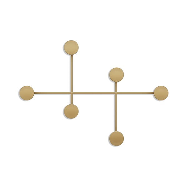 Cuier de perete auriu din metal Dama-A – Kalune Design