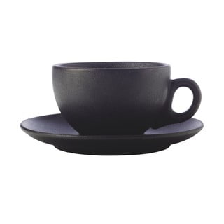 Ceașcă cu farfurie din ceramică Maxwell & Williams Caviar, 250 ml, negru