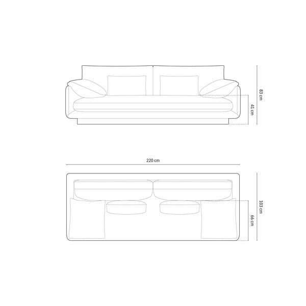 Canapea gri deschis 220 cm Torino – Micadoni Home-image-4