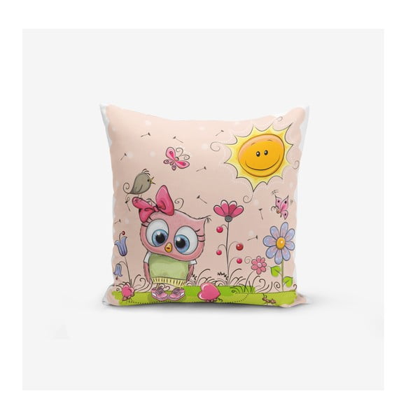 Față de pernă pentru copii 43x43 cm Pink Owl – Mila Home