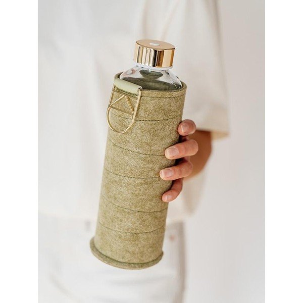 Sticlă din sticlă borosilicată cu husă din piele artificială Equa Mismatch Playa, 750 ml, verde-image-3
