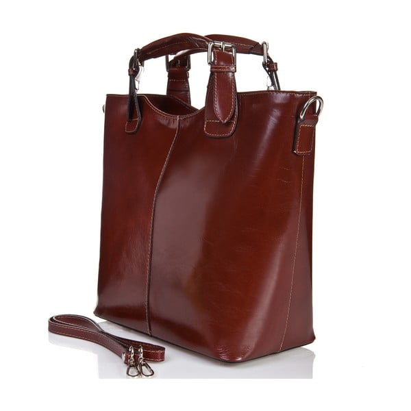 Poșetă din piele Massimo Castelli Valeria, maro-image-3