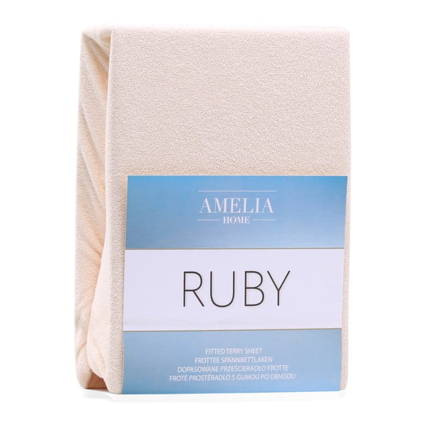 Cearceaf bej din frotir cu elastic 240x220 cm Ruby – Restilo-image-2