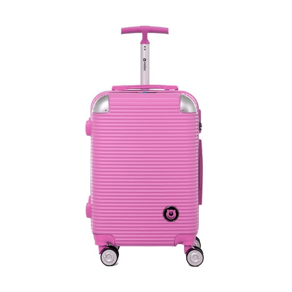 Valiză călătorii pe roți cu încuietoare metalică Teddy Bear Larisa, 44 l, roz